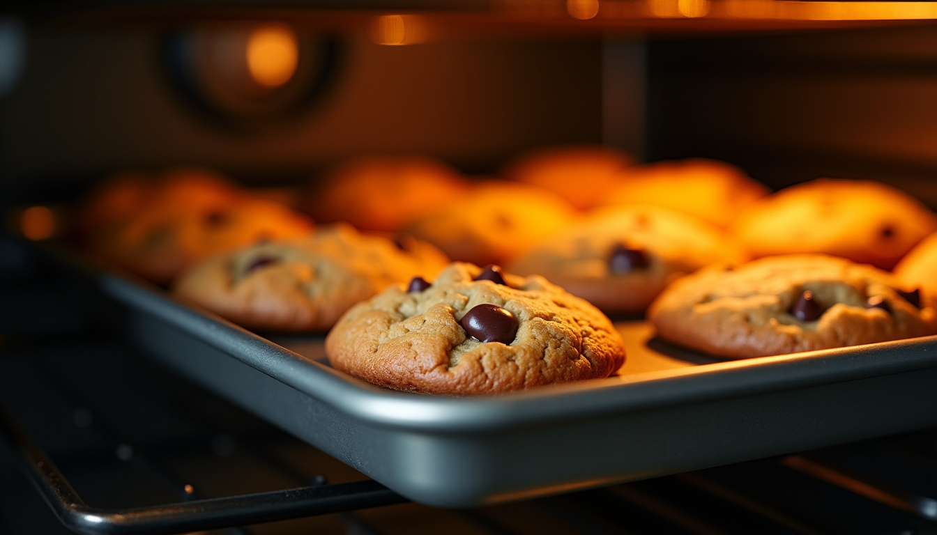 Cookies en train de cuire dans le four