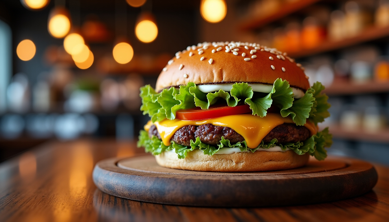 Burger servi dans le restaurant PB Burger à Pont-l