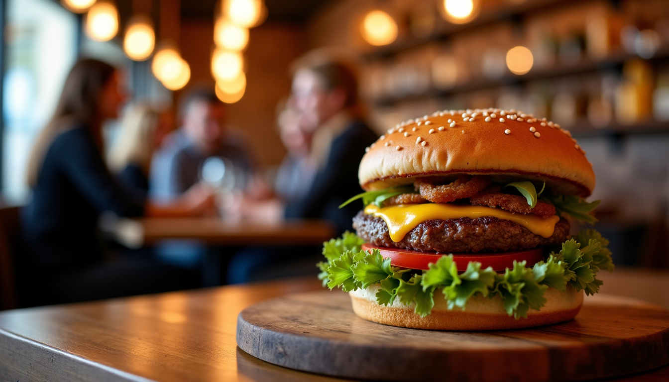 Burger du Comptoir Volant à Lille, servi dans un cadre convivial