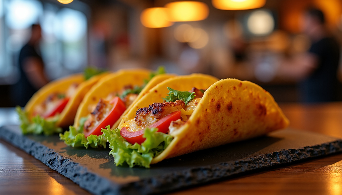 Tacos gratinés au four préparés par Chik N Burger Vénissieux