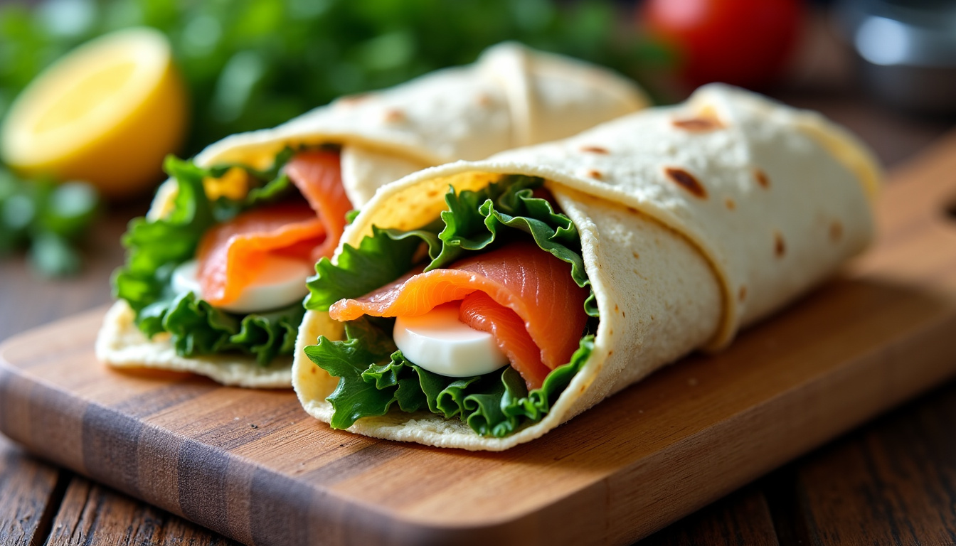 Technique professionnelle de roulage des wraps apéritifs