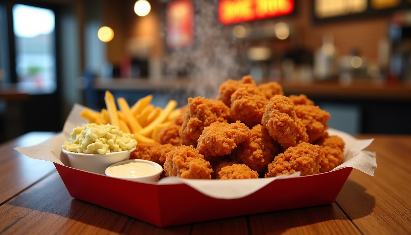 Commande au comptoir du Buzzy Easy Chicken à Nantes avec plats préparés