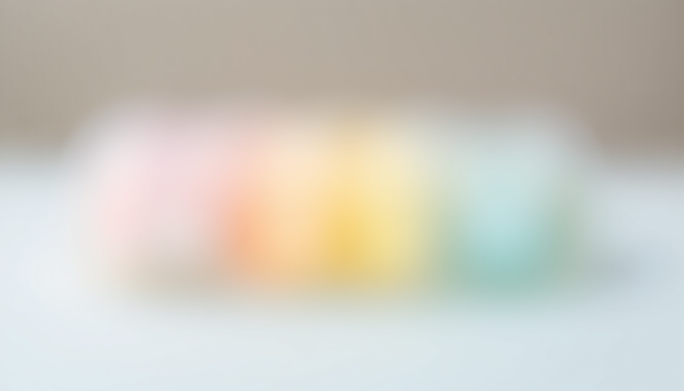 Étapes de façonnage d’une meringue arc-en-ciel: les trois couleurs disposées côte à côte sur un film alimentaire et roulées délicatement pour former un boudin multicolore