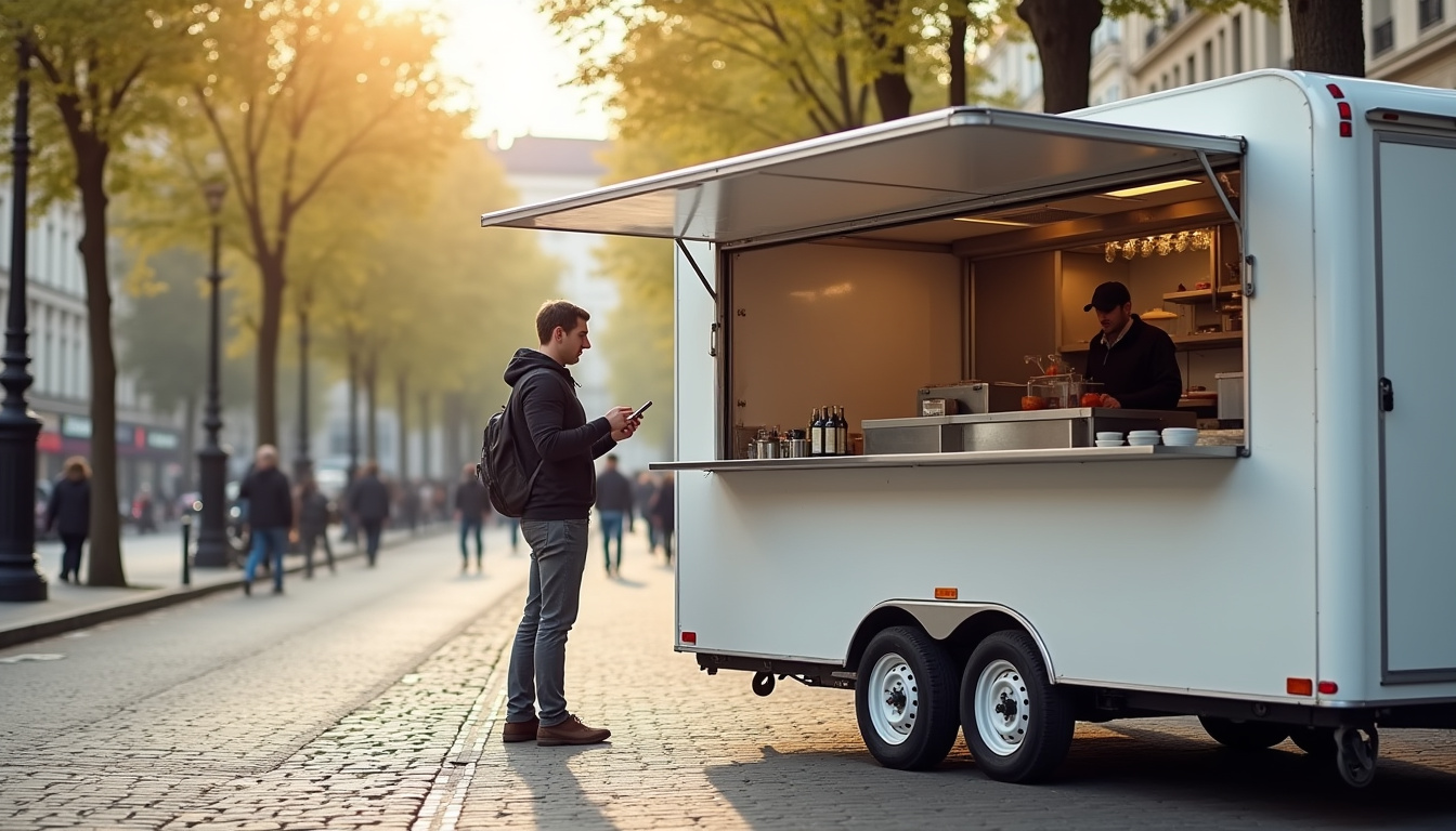 Remorque alimentaire tractable avec permis B utilisée lors d