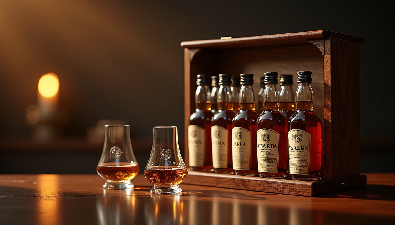 Coffret premium Flakon 24 Whiskies from Around the World avec verres de dégustation