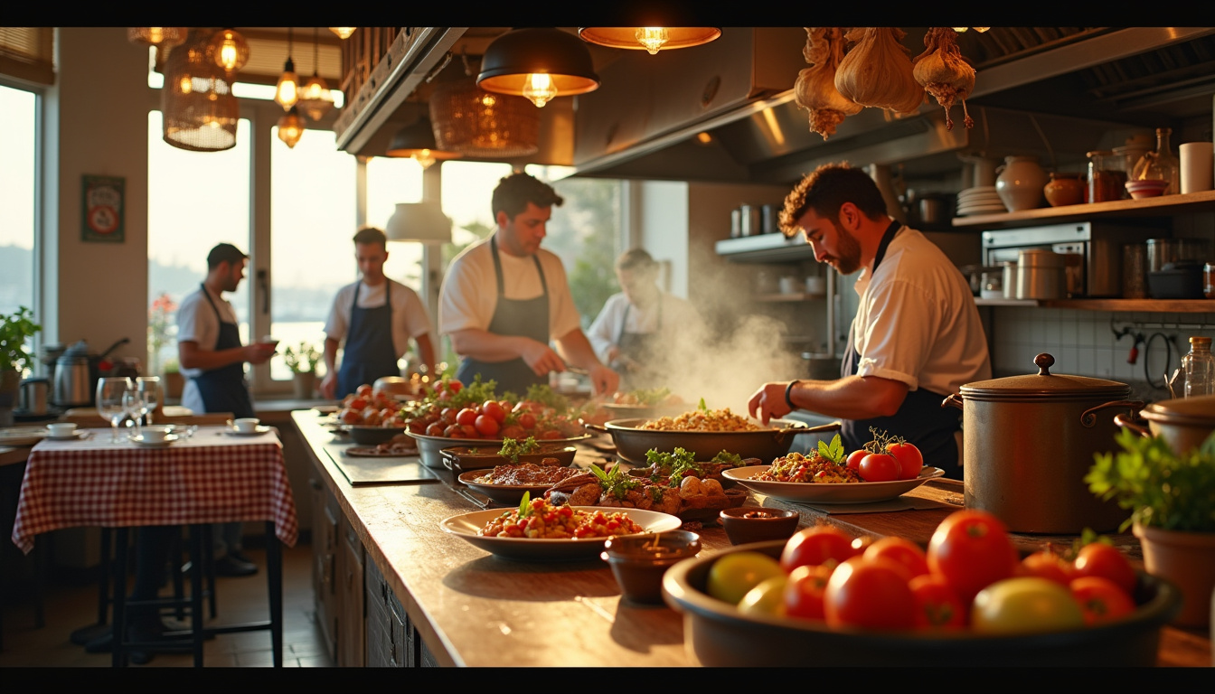 Équipe de tournage de M6 en action dans un restaurant de Marseille pendant le tournage de l