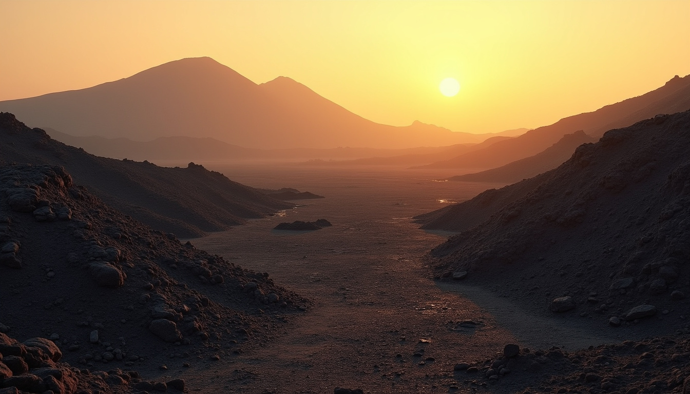 Paysage lunaire de Lanzarote avec volcans et terrain volcanique