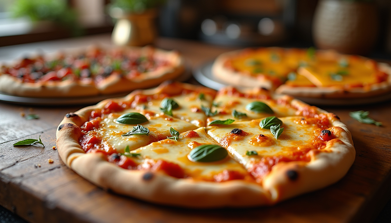 Pizzas originales sans olives: chèvre-miel, légumes grillés, ananas rôti