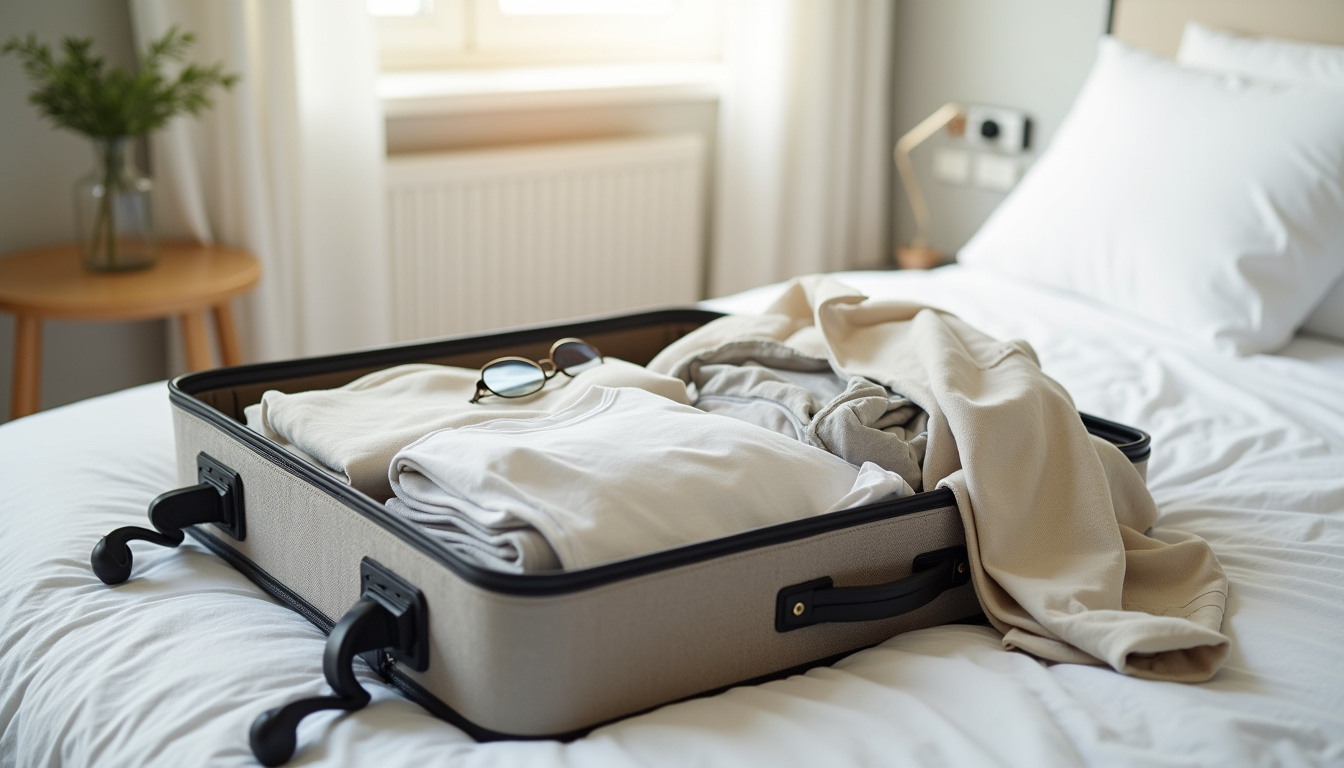 Valise ouverte avec vêtements d